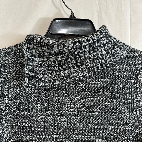 Style & Co Womens Cowl Neck with Buttons Curved Hem Sweater Black Grey Petite S - Picture 3 of 11